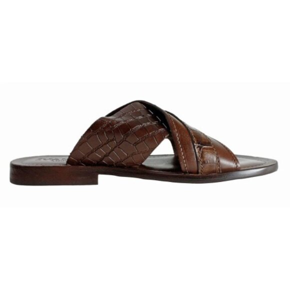 Elhadji Brown Italian Mens Leather Sandals Shoes main image 7